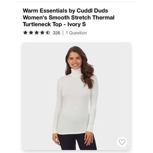 Women's Smooth Stretch Thermal Turtleneck Top - Ivory S